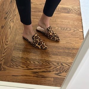 J.Crew calf hair leopard print mules. Size 5
